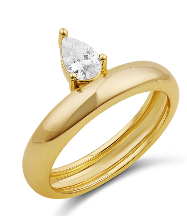 Drop Pear Solitaire Cz Ring Susan Blake Jewelry