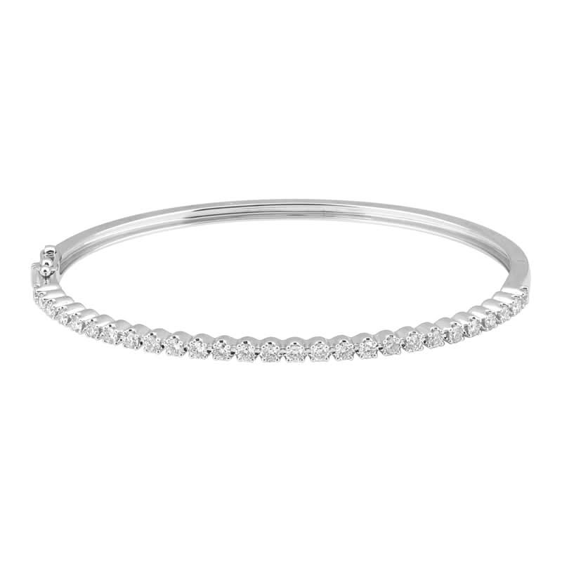 Diamond Bangle in 14 karat white gold