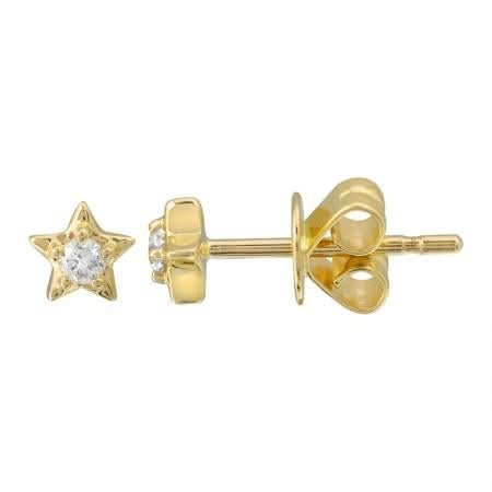 14K Yellow Gold Diamond Star Earrings - Susan Blake Jewelry