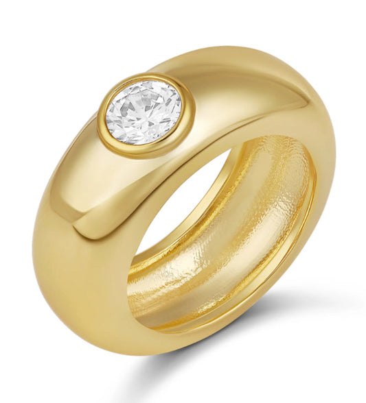 Bezel Set Cz Dome Ring  Susan Blake Jewelry