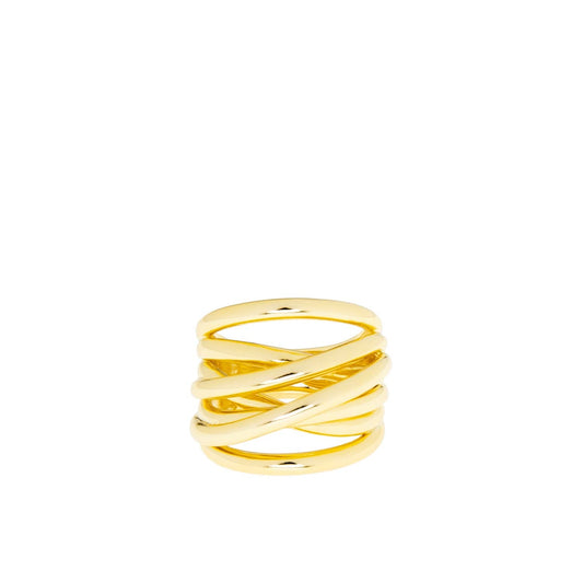 Gold plated crossover ring  Susan Blake Jewelry
