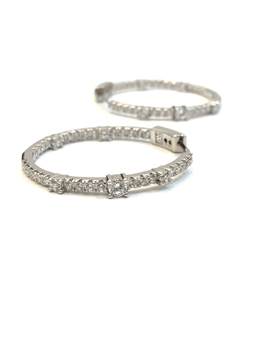 Inside Out Hoop Earrings, White Gold - Susan Blake Jewelry