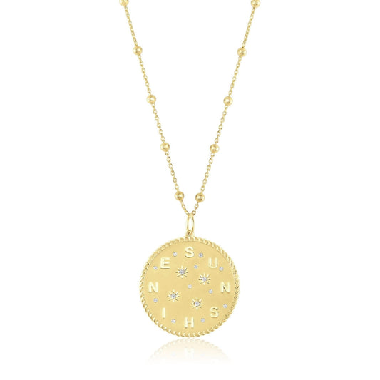 Sunshine On A Cloudy Day Reversible Medallion Necklace - Susan Blake Jewelry